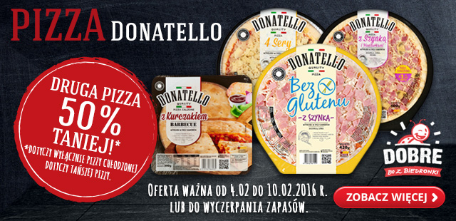 Druga pizza 50% taniej